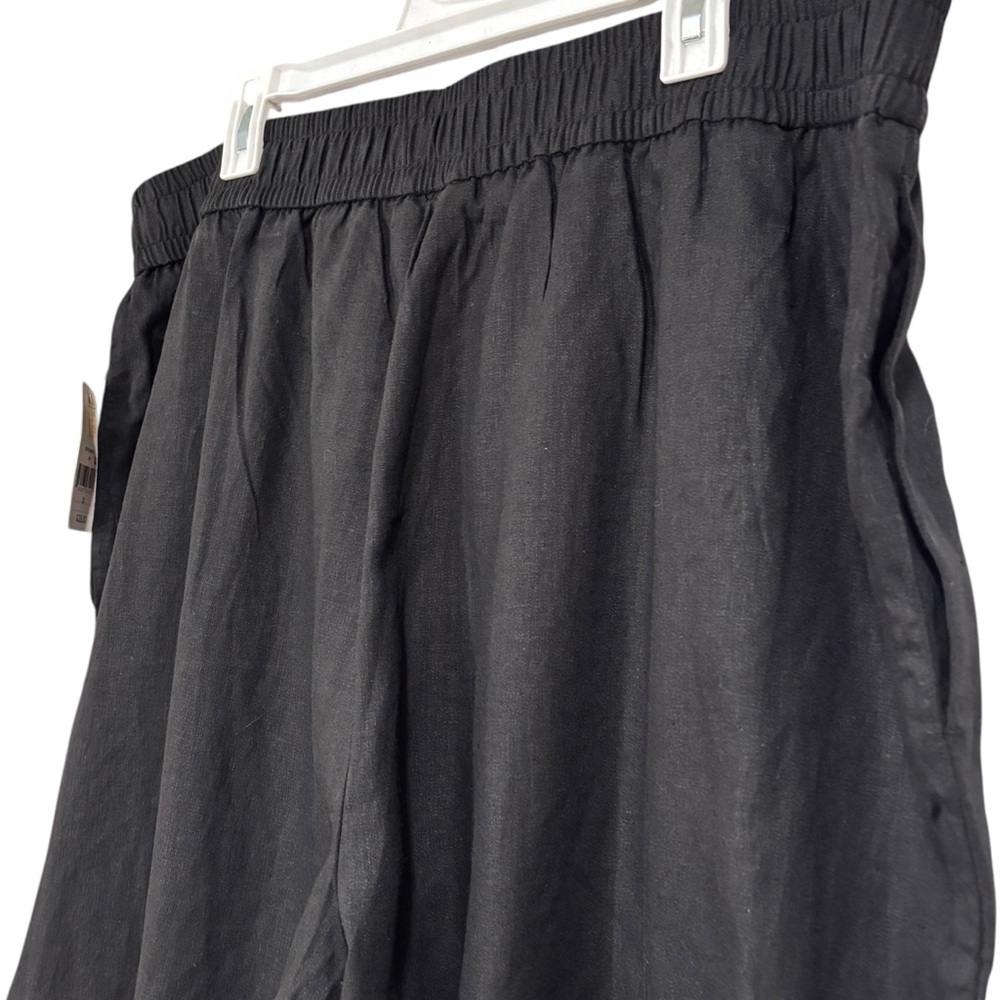 Ophelia Roe Wide Leg Black Linen Blend Pants NWT Size 2X Stretch Womens - Picture 8 of 8